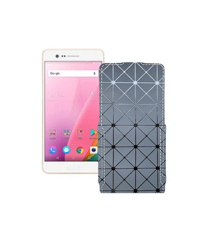 Чохол-флип з екошкіри для телефону Sharp Z3 Сірий ромб