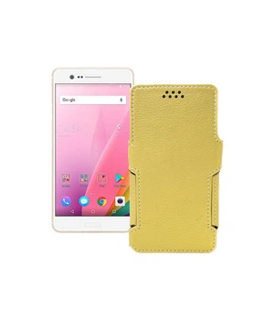Чохол-книжка з екошкіри для телефону Sharp Z3 Золотий
