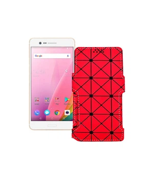 Чохол-книжка з екошкіри для телефону Sharp Z3 Червоний ромб