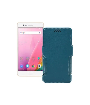 Чохол-книжка з екошкіри для телефону Sharp Z3 Тм. Бірюзовий