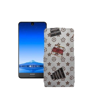 Чохол-флип з екошкіри для телефону Sharp Aquos S2 (C10) Луі-Вітон-білий