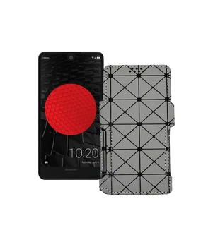 Чохол-книжка з екошкіри для телефону Sharp C10 (SH-Z01) Сірий ромб