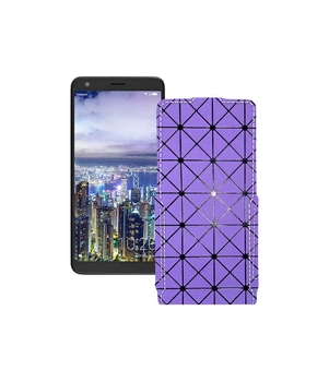 Чохол-флип з екошкіри для телефону Sharp Aquos B10 Фіолетовий ромб