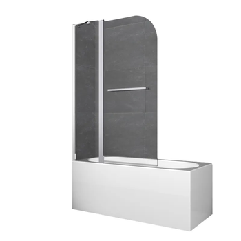 Шторки стеклянные на ванную Koer SR BS04-95x140-TR-01 прозрачное стекло 6мм, хром (KR5403)