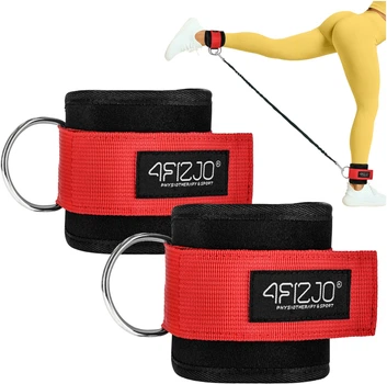Манжеты для тяги 4FIZJO Ankle Strap 2шт Black/Red (P-5907739314819)