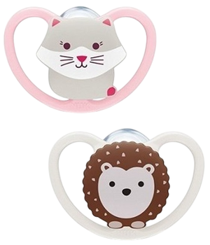 Пустушка Nuk Silicone Pacifier Space для дівчаток 0-6 м 2 шт (4008600399421)