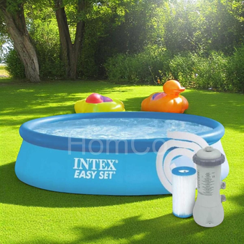 Надувной круглый басейн 28118 NP Intex 305х61 см объем 3077 л с фильтр-насосом семейный