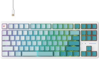Клавіатура дротова Havit KB901L USB White/Green (6939119026332)