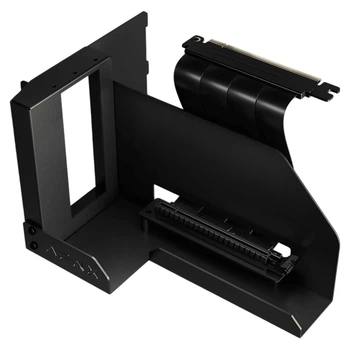 Вертикальный райзер для графического процессора PCI-E 5.0 x16 с плоским кабелем черный