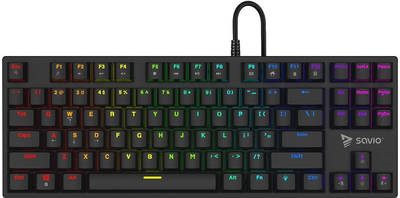 Klawiatura przewodowa Savio Tempest X2 Outemu Blue USB Black