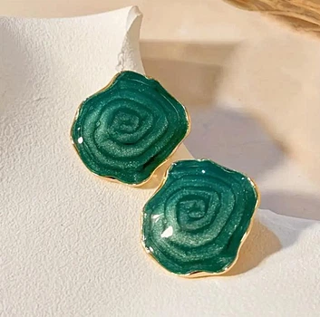 Серьги бижутерия Акцентные jeweston Зеленые
