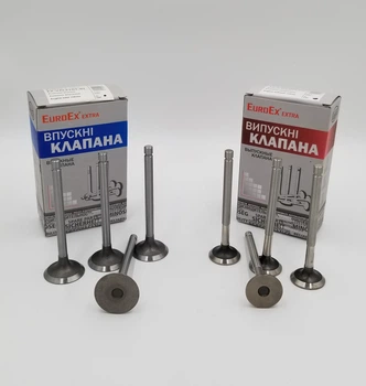 Клапана впускні+випускні EuroEx Ваз 2101-2107 (комплект 8шт) Каталожний номер 2101-1007010, 2101-1007012