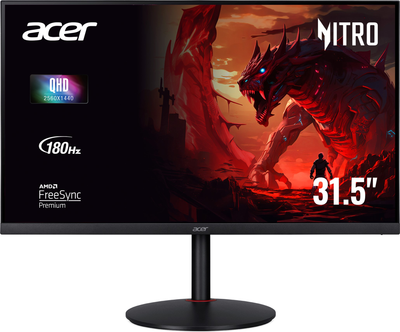 Монітор 31.5" Acer XV320QUM3bmiiphx Black (UM.JX0EE.303) -- QHD 2K / IPS / 180Hz /  0.5 ms GTG / HDR / AMD FreeSync Premium / Low Input Lag / Pivot / Speakers 2W