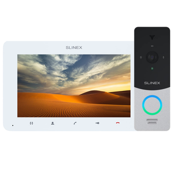 Комплект видеодомофона 7” Slinex SM-07MHD (White) + ML-20HD (Silver/Black)