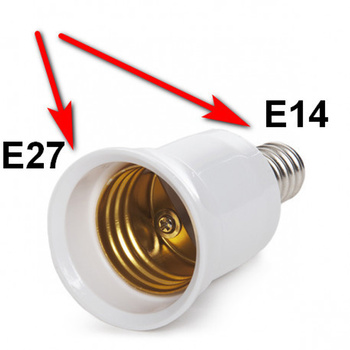 Патрон перехідник Sean ПР Л02 E14-E27 230V/50Hz White
