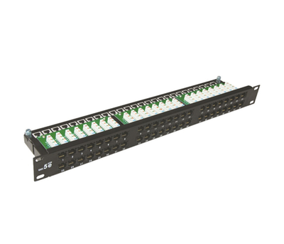 Патч-панель неэкранированная Merlion 48 портов UTP DUAL, Cat.5E, 19" 1U, Black (ML-2264-CAT.5E)