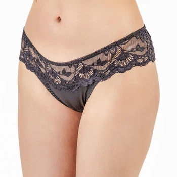 Трусики-чікі жіночі з сатину та мережива Felisiya Lingerie Чорний 200-170-1233 S
