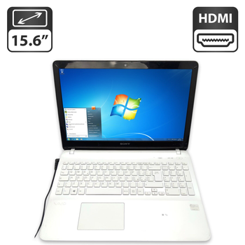 Ноутбук Б-класс Sony Vaio SVF156 / 15.6" (1366x768) TN / Intel Core i3-3217U (2 (4) ядра по 1.8 GHz) / 6 GB DDR3 / 500 GB HDD / nVidia GeForce GT 740M, 1 GB GDDR3, 128-bit / WebCam / АКБ не держит б/у