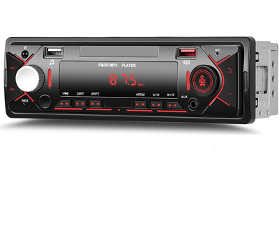 Автомагнітола 1DIN Podofo A3958 з Bluetooth, FM | автомобільний MP3 плеєр з радіо, USB, AUX, стерео, black