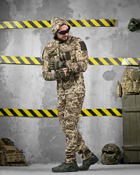 Тактический летний эластичный костюм 3 в 1 ветровка, штаны, футболка Combat Force Пиксель M