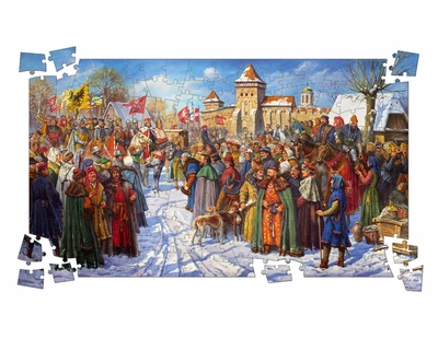 "З'їзд європейських монархів у Луцьку" деревʼяний фігурний пазл 200 елементів
