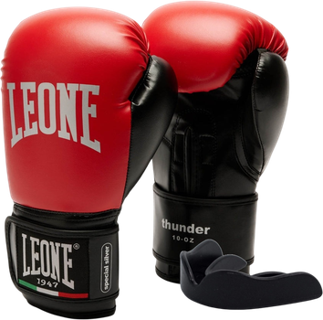 Боксерские перчатки Leone GN383 Thunder 8 унций Red (капа в комплекте) (GN383_Red_8oz)