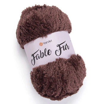 Пряжа YarnArt Fable Fur имитация меха цвет 986 коричневый