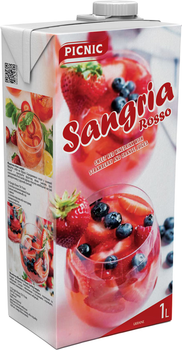 Винний напій Picnic Sangria Rosso червоний солодкий із соком полуниці та апельсина 7% 1 л (4820275980694_4820179626391)