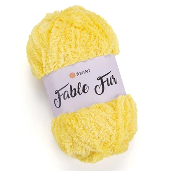 Пряжа YarnArt Fable Fur имитация меха цвет 984 желтый
