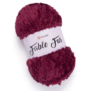 Пряжа YarnArt Fable Fur имитация меха цвет 981 винный