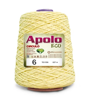 1074 APOLO ECO 6 пряжа (85% бавовна, 15% волокна, 600гр, 627м 1шт), ЖОВТИЙ ДИТЯЧИЙ