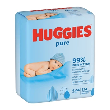 Серветки вологі Huggies Pure 56 х 4 шт.