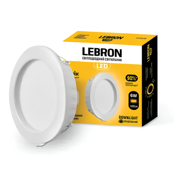 Точечный светодиодный светильник 22W врезной Lebron круглый 1760Lm 4100K белый IP20 L-DR-2241