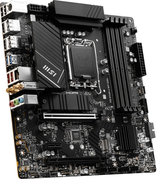 Материнська плата Socket_1700 MSI PRO B760M-A WIFI DDR4 (mATX, Intel B760, 4x DDR4, Wi-Fi /Bluetooth)