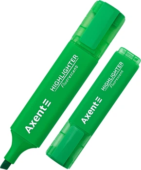 Маркер Axent Highlighter 1-5 мм клиноподібний зелений 12 шт (2537-04-A)