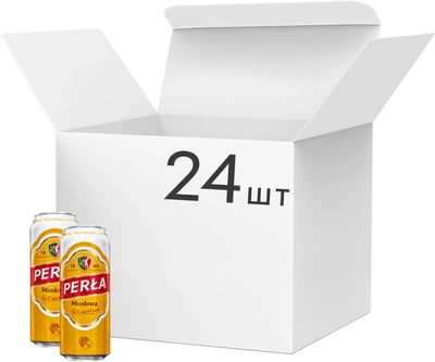 Упаковка пива Perla Miodowa світле фільтроване 5.4% 0.5 л x 24 шт (5905927000148)