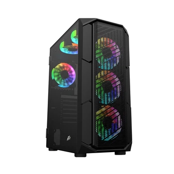 Корпус для ПК 1stPlayer XF-BK-4F7 ARGB Midi Tower ATX, MicroATX, Mini-ITX без БЖ Black