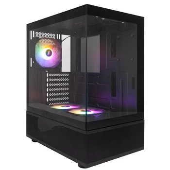 Корпус для ПК 1stPlayer Mi7-A-BK-2F7R-1F7 ARGB Midi Tower ATX, MicroATX, Mini-ITX без БЖ Black
