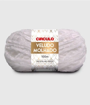 10 VELUDO MOLHADO пряжа (100% поліестер. 100 м. 100 гр.), білий