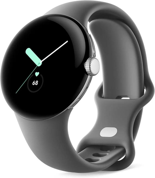 Смарт-годинник Google Pixel Watch Polished Silver case / Charcoal Active band (LTE) (GA03304)