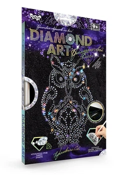 Алмазна вишивка "Королівська сова" Diamond art часткова викладка мозаїка 5d набори 32,5х23,5 см DAR-01