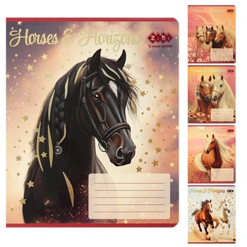 Тетради ученические 24 листа клетка KIDS LINE HORSES, 20 шт. в упаковке
