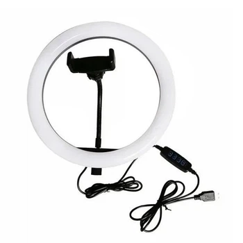 Кольцевая LED лампа с держателем для телефона USB-порт 33 см LC-330