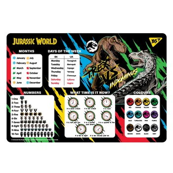 Подкладка для стола с подсказками YES Jurassic World 492064 43х29 см