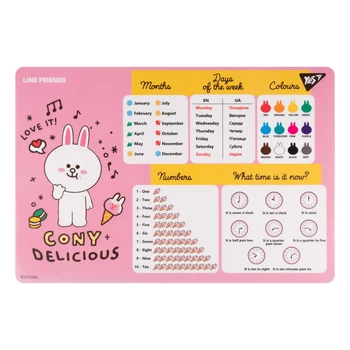 Подкладка для стола с подсказками А3 YES Line Friends Cony 492259