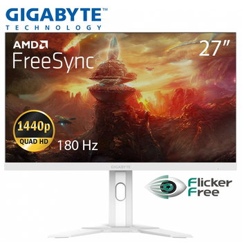 Монитор GIGABYTE M27QA ICE Gaming Monitor безрамочный SS-IPS 2560x1440 QHD 27"