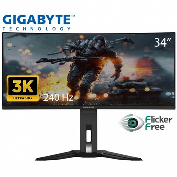 Монитор GIGABYTE MO34WQC2 Gaming Monitor изогнутый OLED 3440x1440 3K Ultra WQHD 34" / 6W