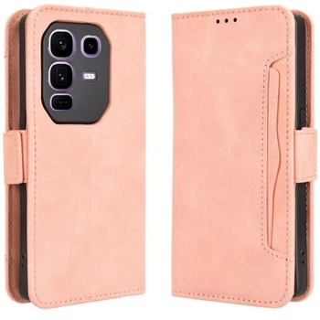 Чехол-книжка с кармашками Deexe Wallet Stand для Infinix Note 50 Pro Plus - Pink