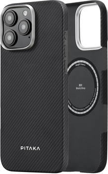 Карбоновий чохол Pitaka Ultra-Slim Case Classic Twill 600D Black/Grey для iPhone 16 Pro Чорний (KI1601PA)