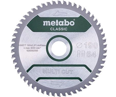 Пиляльний диск МЕТАБО 190*30 54 FZ/TZ 5° multi cut - classic 628282000